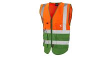 Lynton ISO 20471 Cl 1 Superior Waistcoat HV Orange/Green